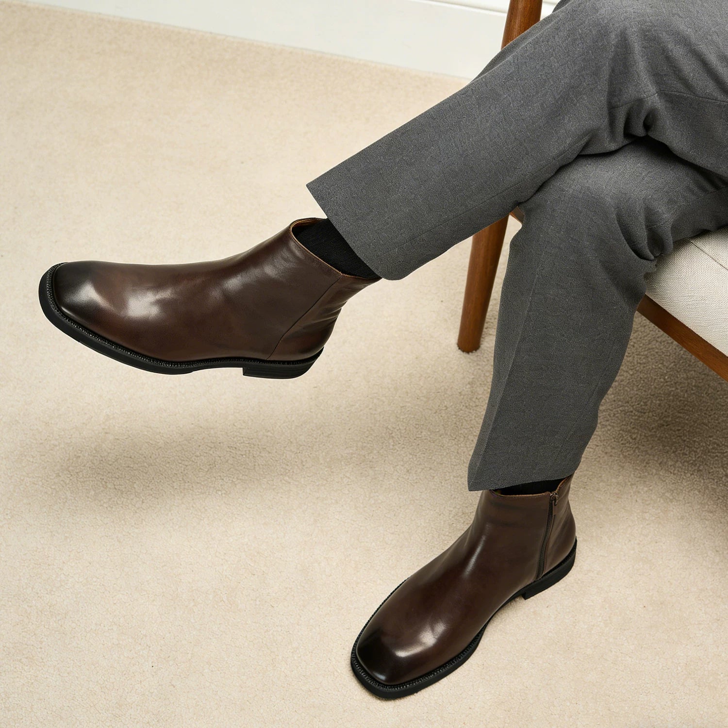 Men's Genuine Leather Martin Boots, British Style