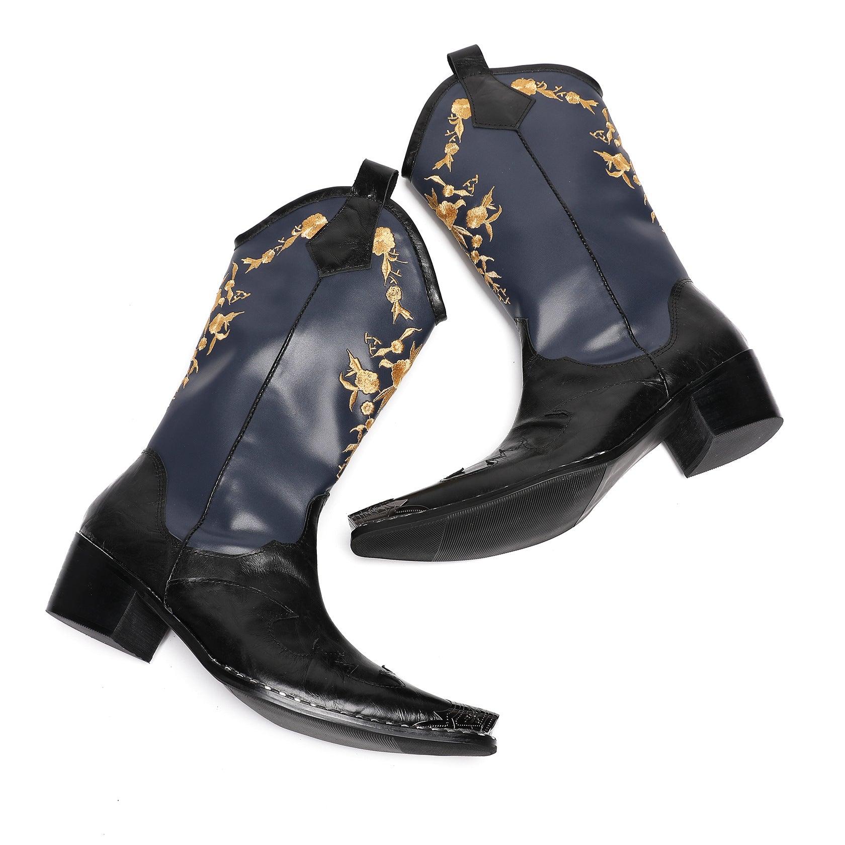 Men's Leather Martin Boots – Embroidered