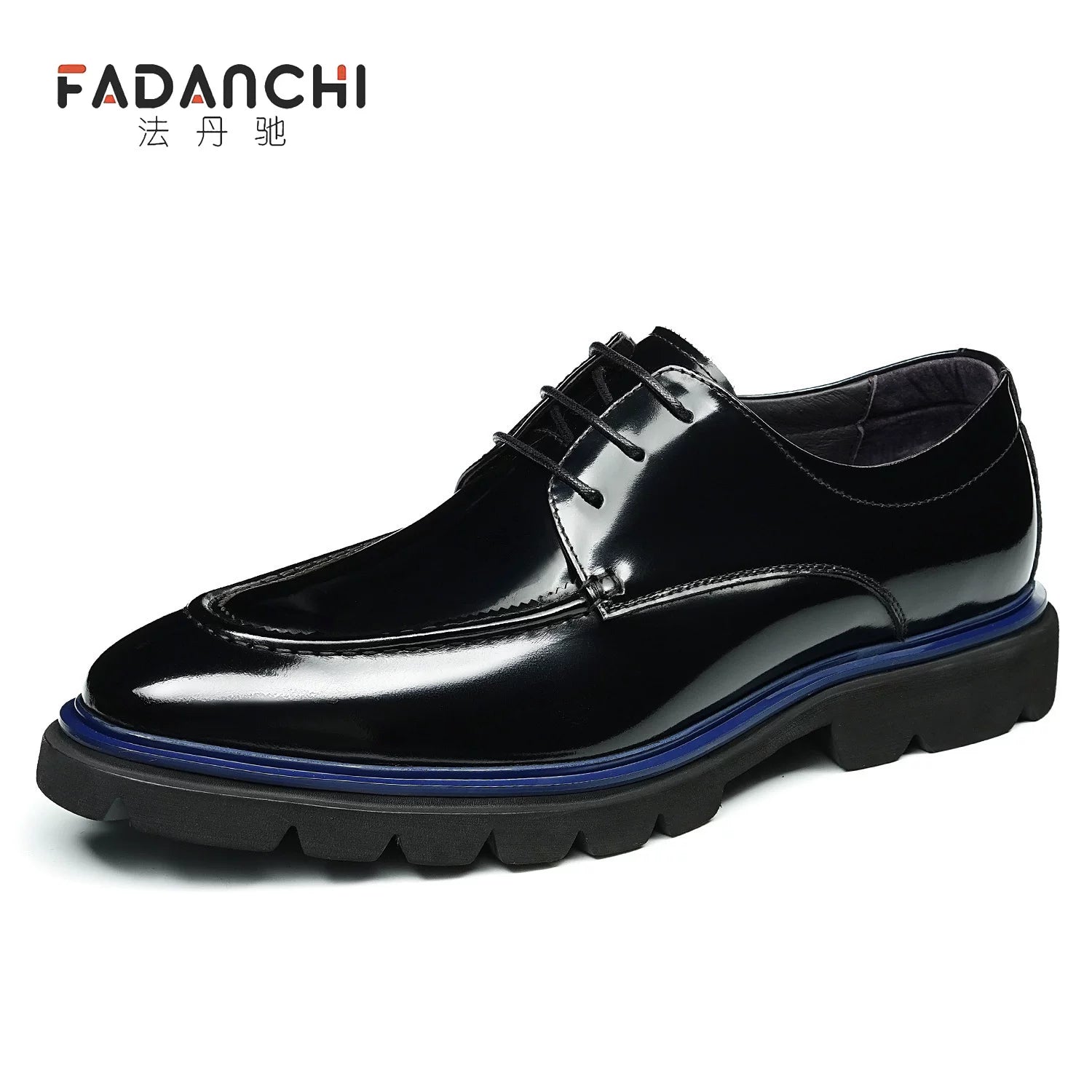 Men's Genuine Leather Derby Shoes, Height Increasing, Thick Sole