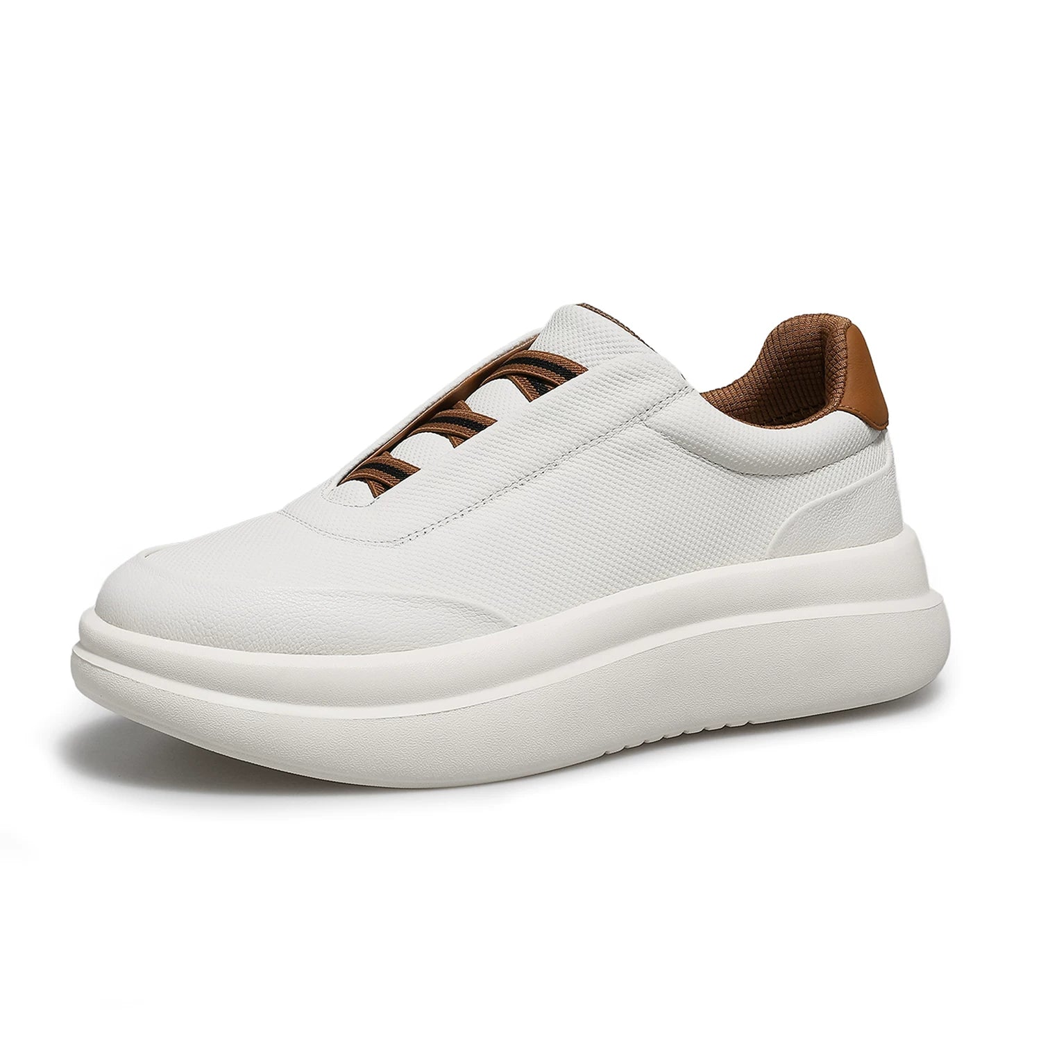 Men's Genuine Leather Shoes, Height Increasing, Thick Sole