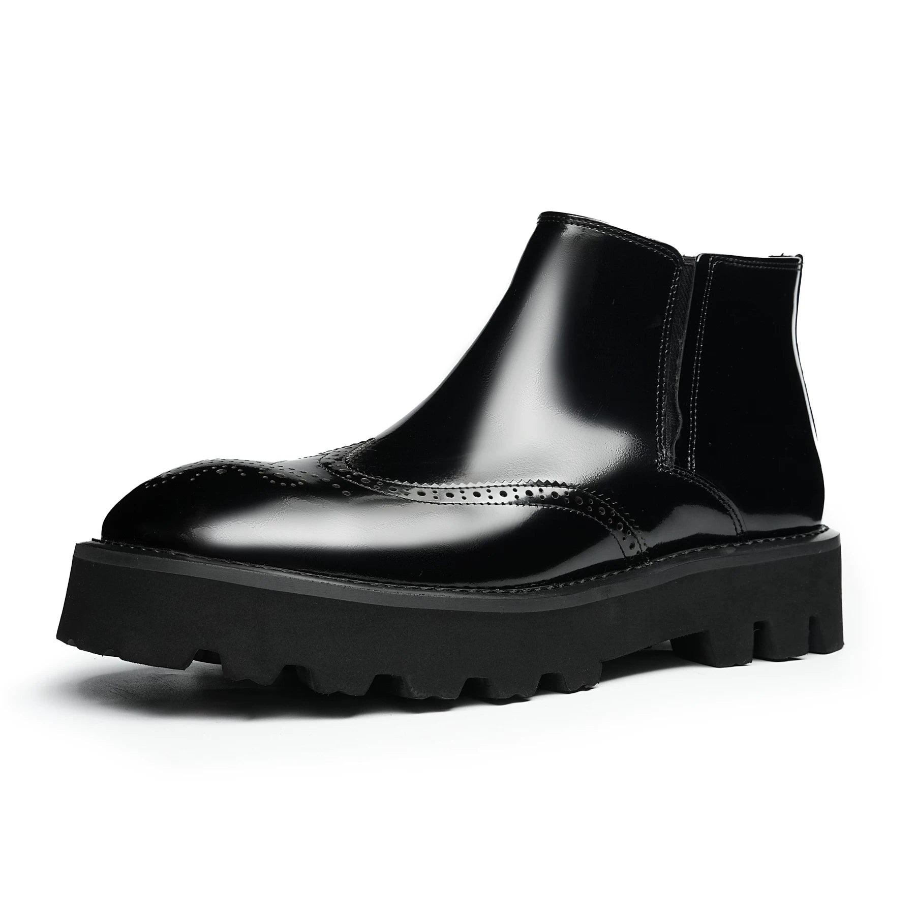 Men's Genuine Leather Martin Boots, Height Increasing, Thick Sole