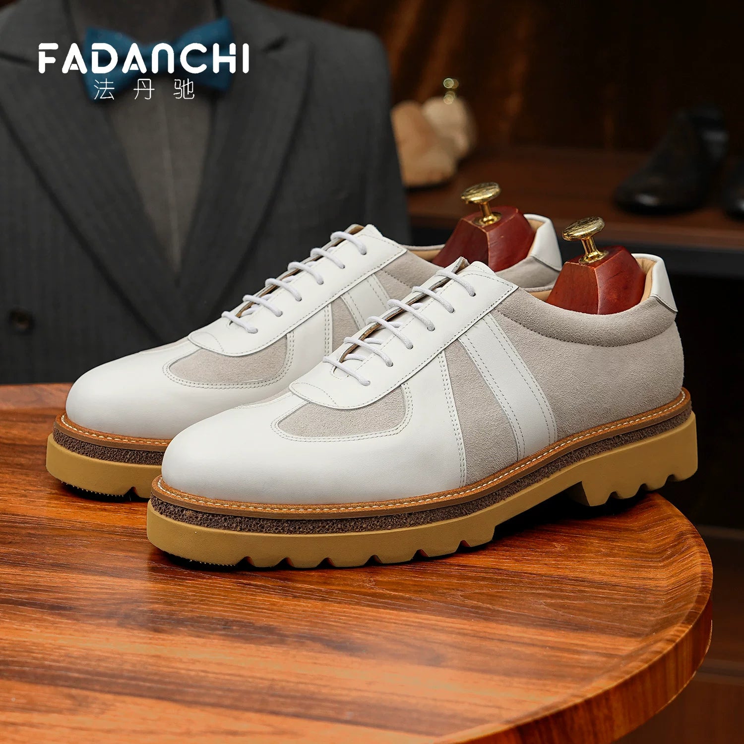 Men's Genuine Leather Leather Shoes, Height Increasing, Thick Sole
