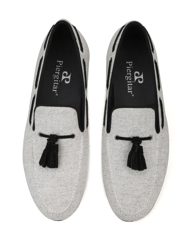 New imported velvet tassel loafers of the same style as the big brand British style men's single shoes banquet shoes large size smoking shoes
