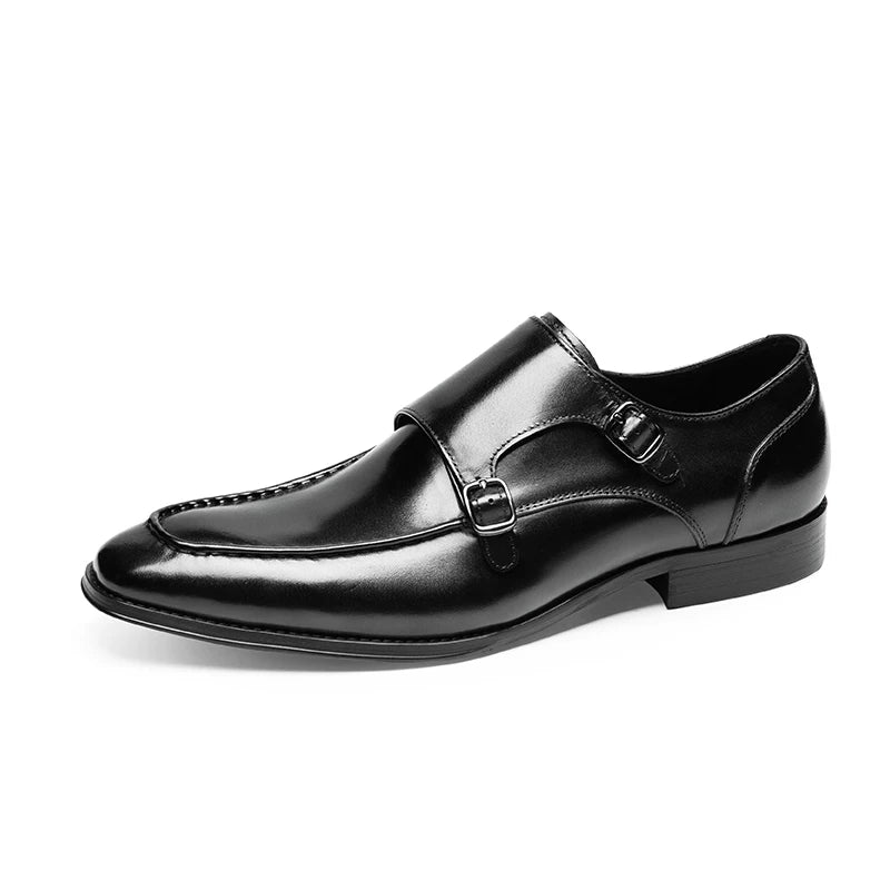 Men's Brown Genuine Leather Leather Shoes, Handmade, Square Toe