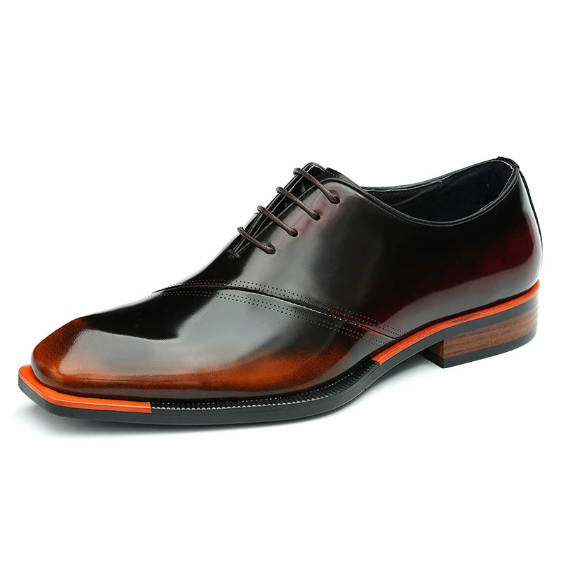 Men's Brown Genuine Leather Leather Shoes, Patent Leather, Glossy