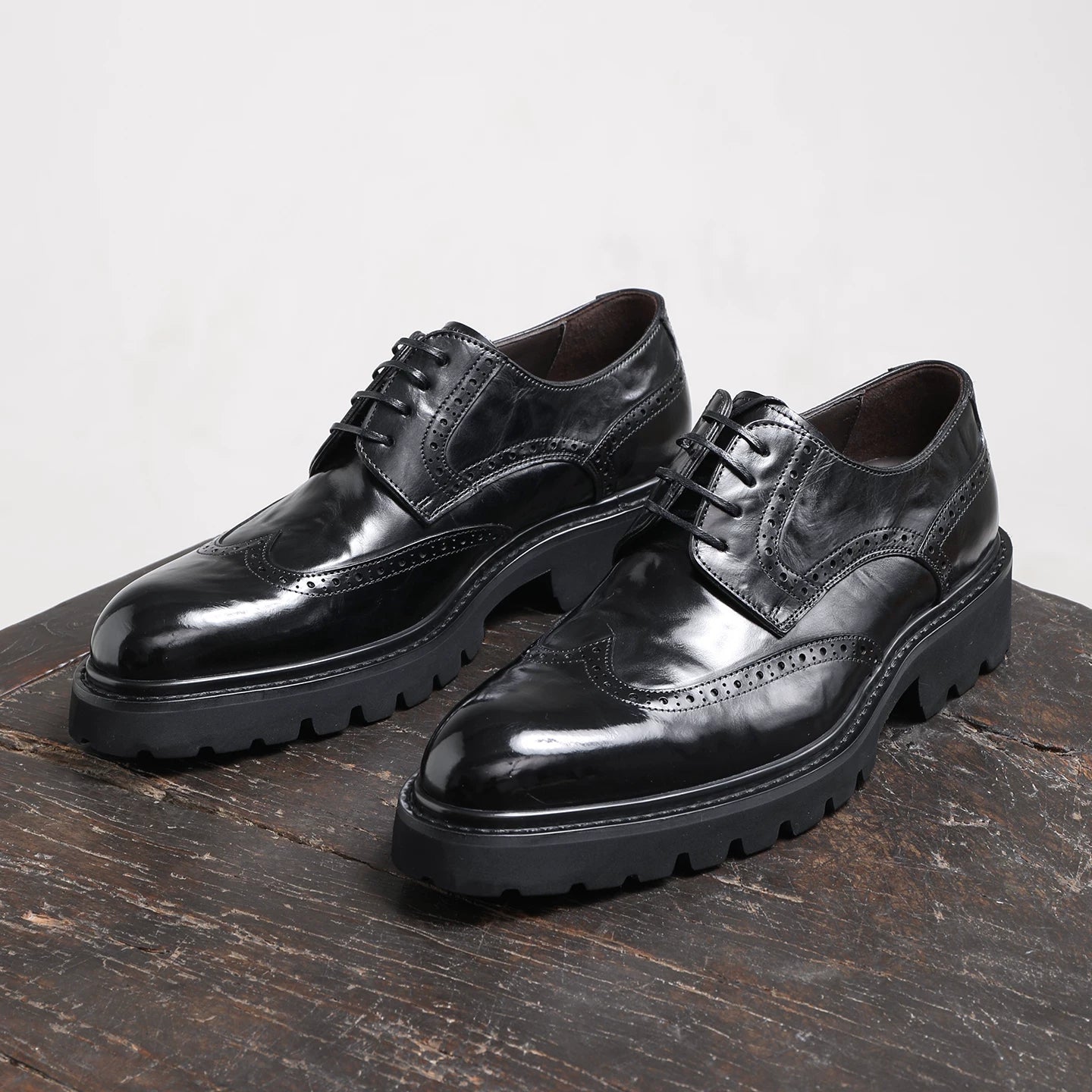Men's Derby Shoes, Thick Sole, British Style