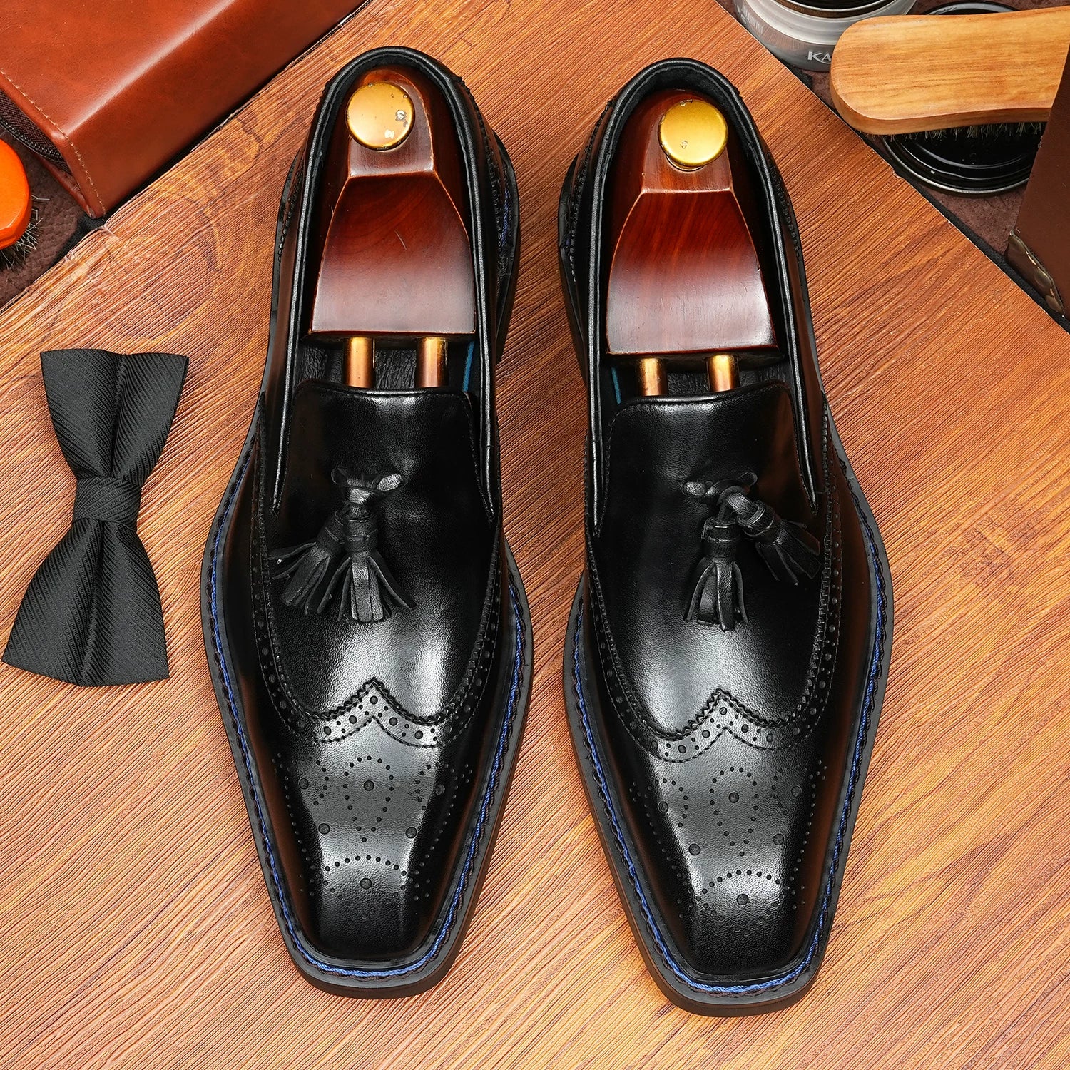 Men's Genuine Leather Loafers, Slip-On, Business