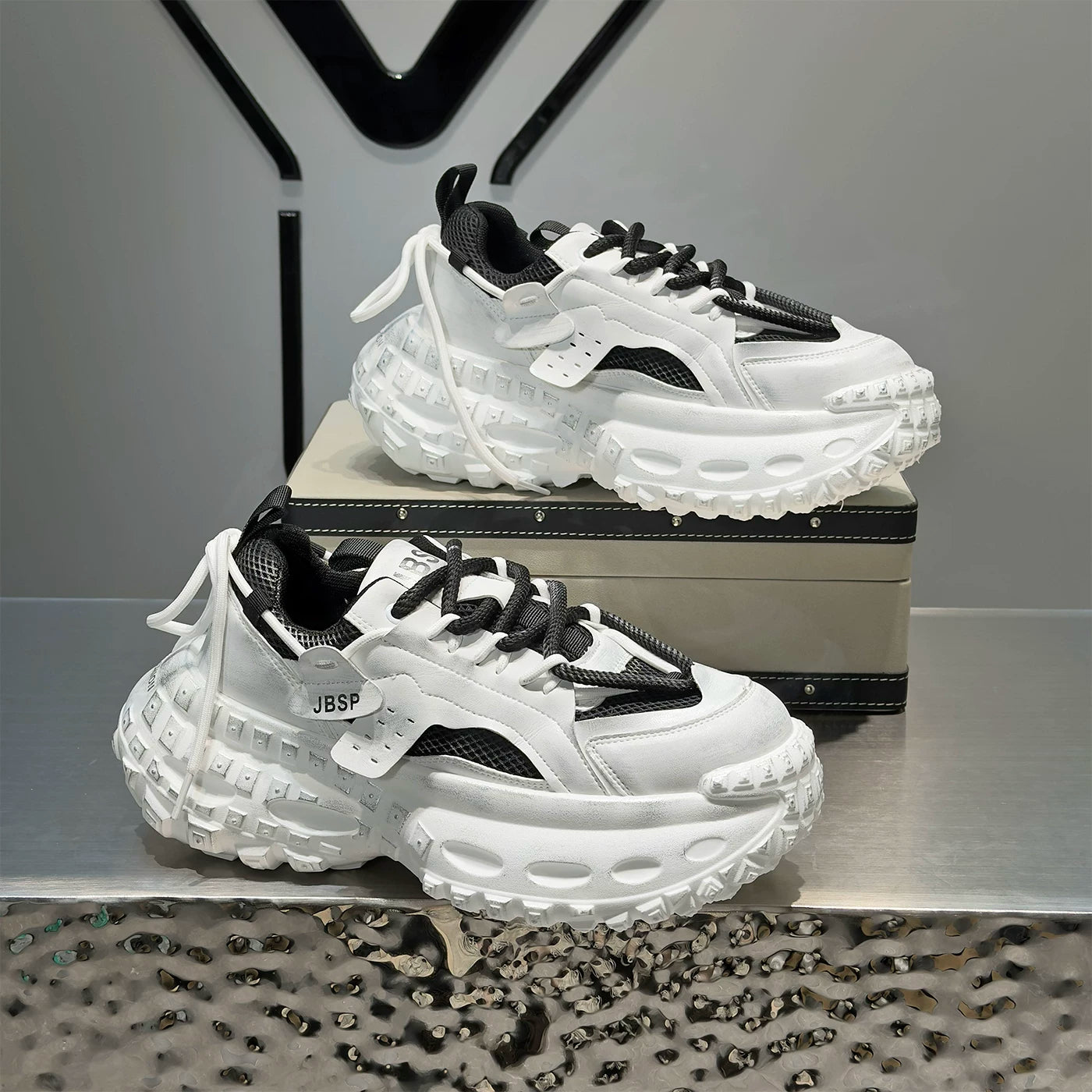 Men's Height-Increasing Platform Breathable Mesh Chunky Dad Sneakers New