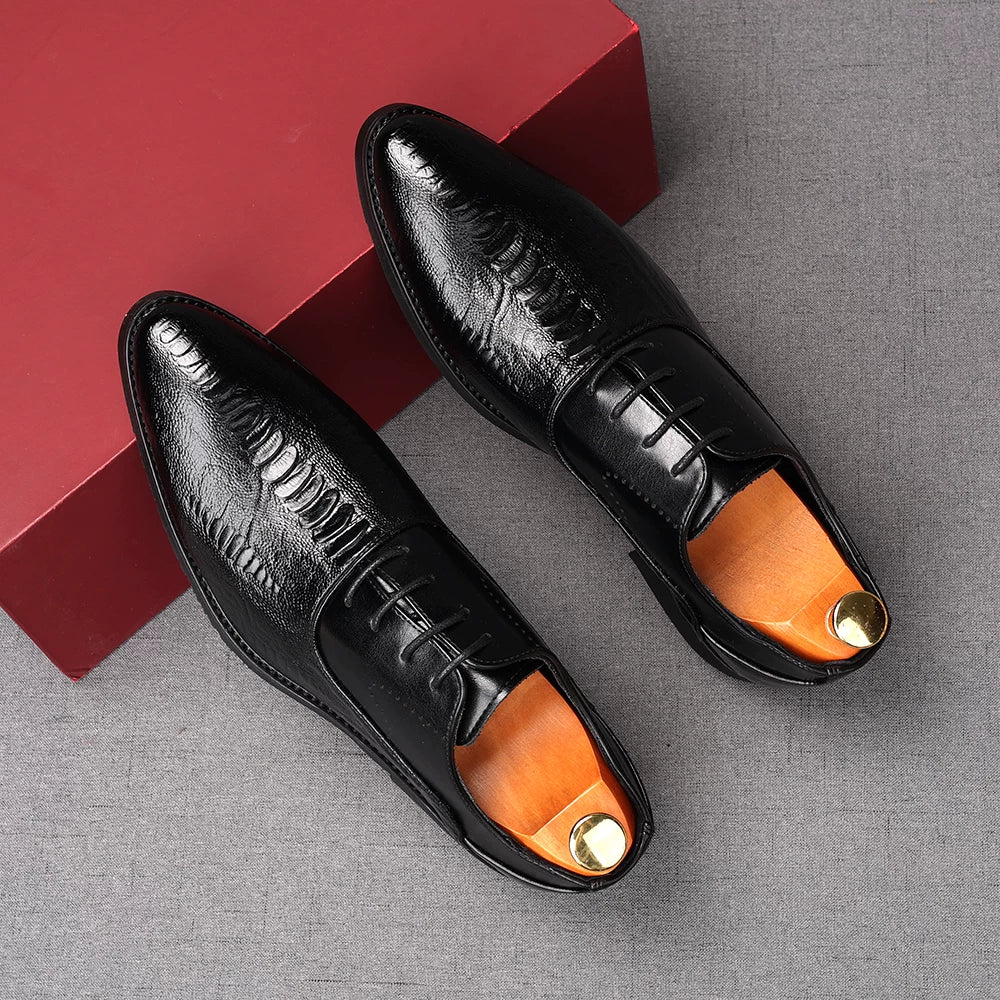Men's Derby Shoes, Height Increasing, Pointed Toe