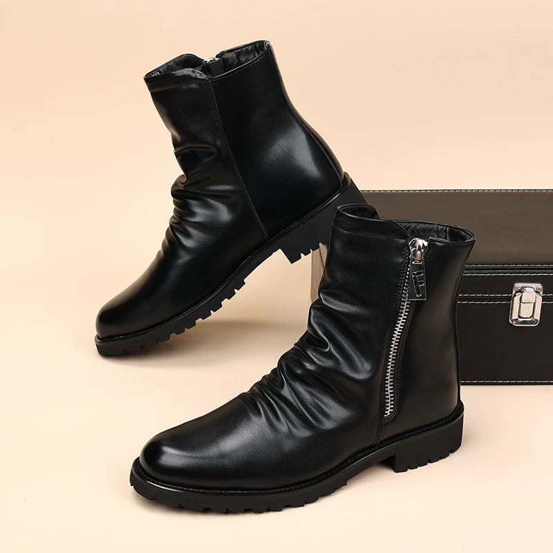 Men's Martin Boots, Height Increasing, Pointed Toe