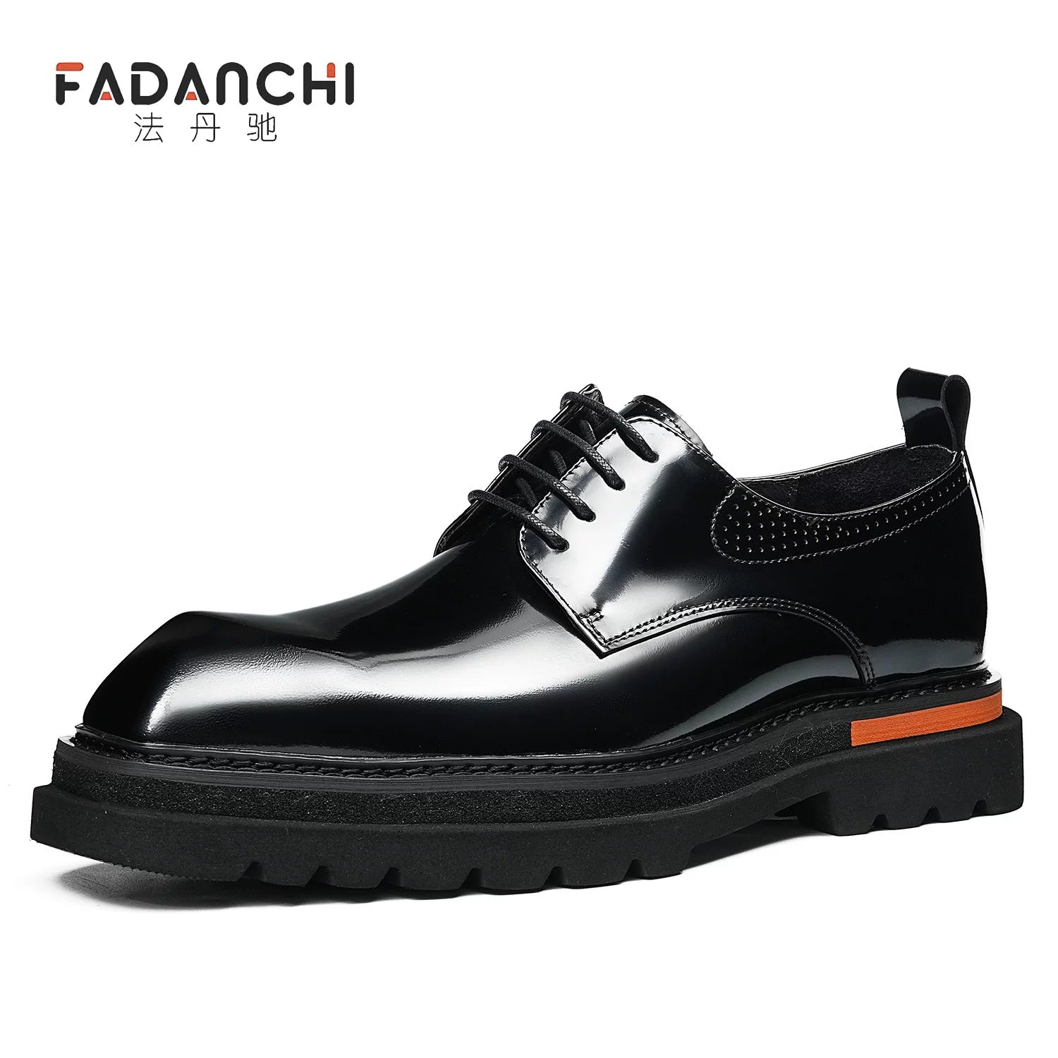 Men's Genuine Leather Derby Shoes, Glossy, Business