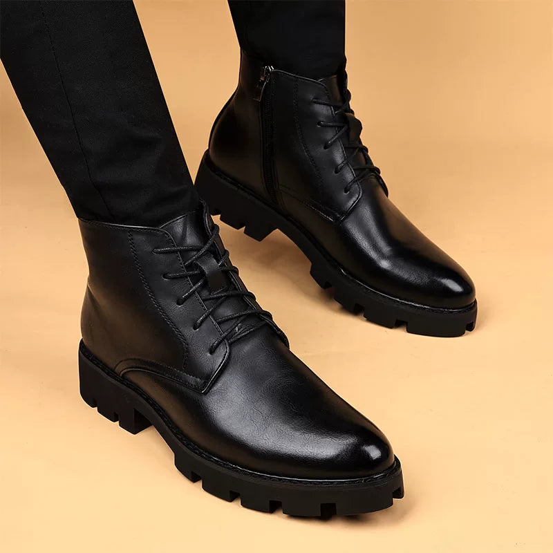 Men's Martin Boots, Height Increasing, Thick Sole