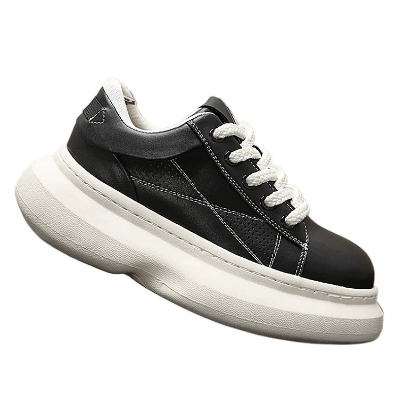 Men's 2026 New Platform Korean Style Athletic Casual White Sneakers