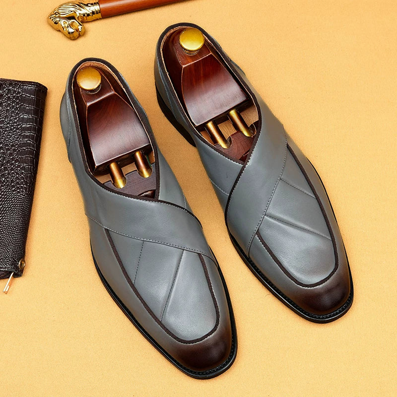 Men's Genuine Leather Loafers, Slip-On, British Style