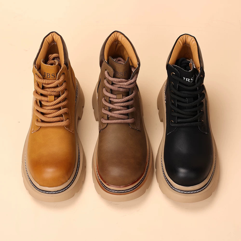 Men's Martin Boots, Height Increasing, Thick Sole