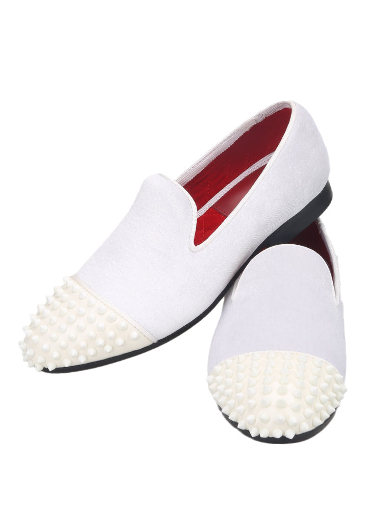 New Patent Leather Rivet Men's Velvet Loafers British Trendy Low-top Shoes Slip-on Shoes Men's Lazy Shoes