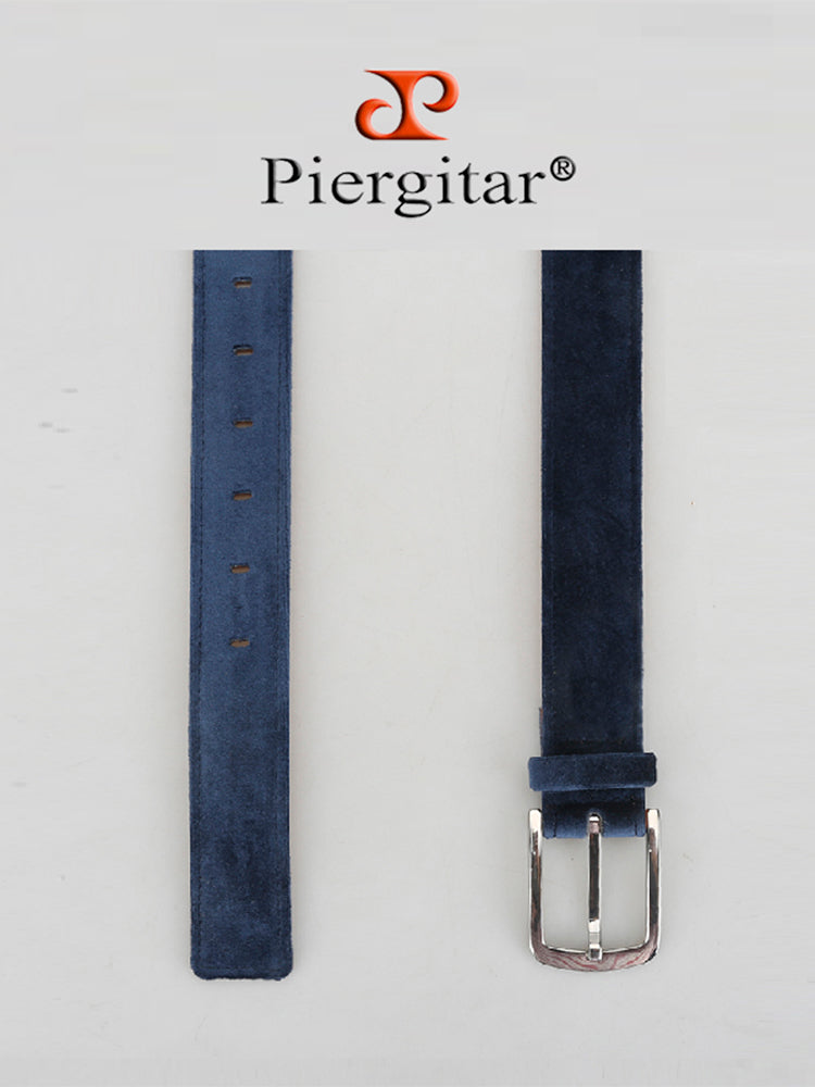 Italian design exported to Europe and the United States velvet navy blue men's belt stainless steel pin buckle glossy casual belt for men