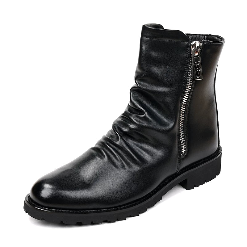 Men's Martin Boots, Height Increasing, Pointed Toe