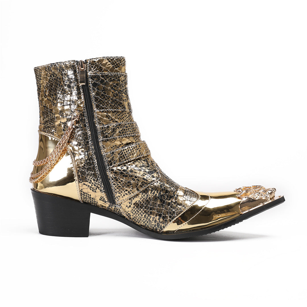 Men's Gold Martin Boots
