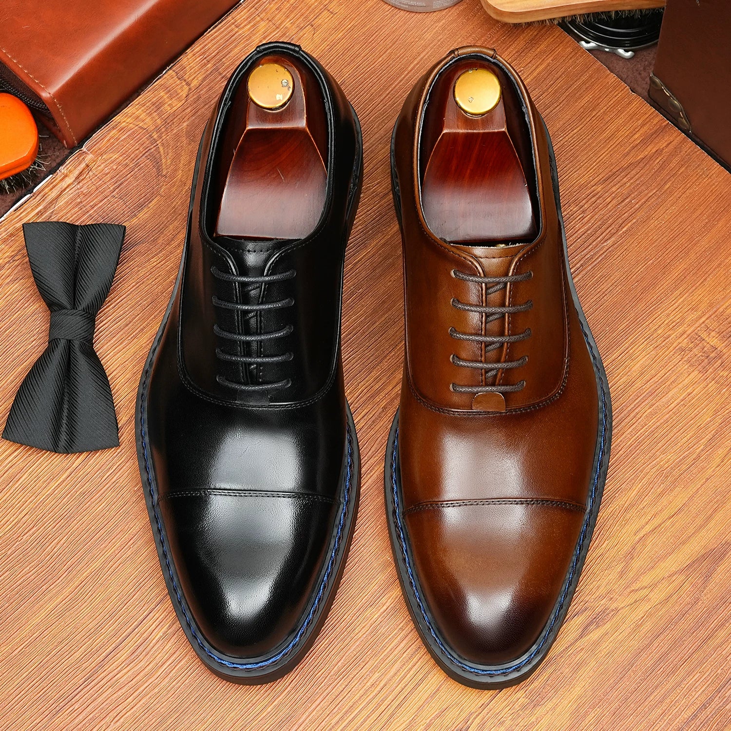 Men's Genuine Leather Oxford Shoes, British Style, Business