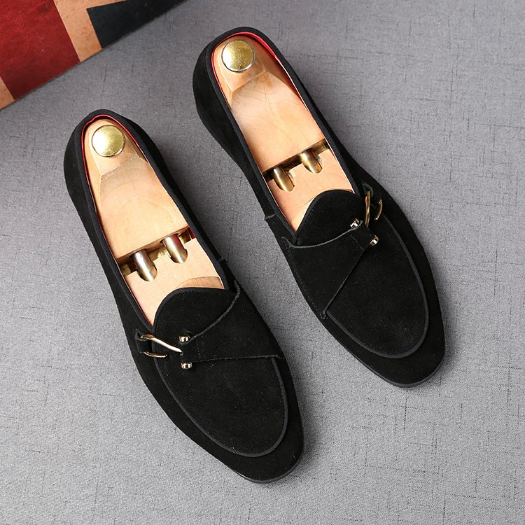 Men's Genuine Leather Loafers, Suede, Slip-On