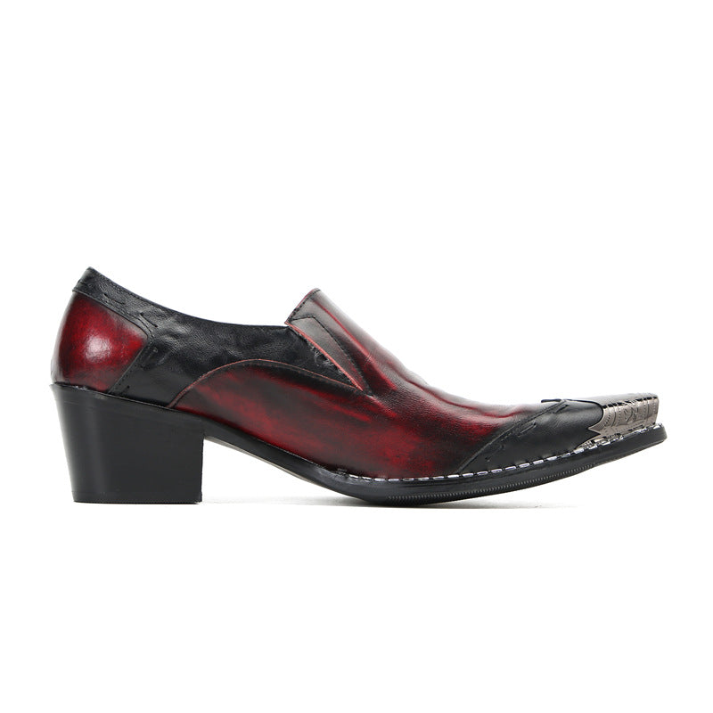 Men's Red Leather Dress Shoes – Business, Wedding – Style 49