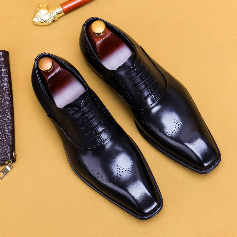 Men's Brown Oxford Shoes, British Style, Vintage