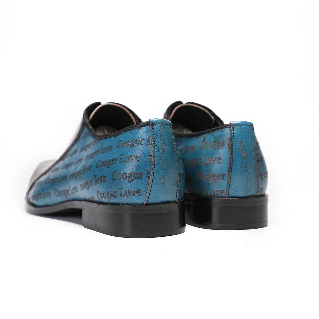 Men's Leather Derby Formal Shoes – Lace-Up, Retro