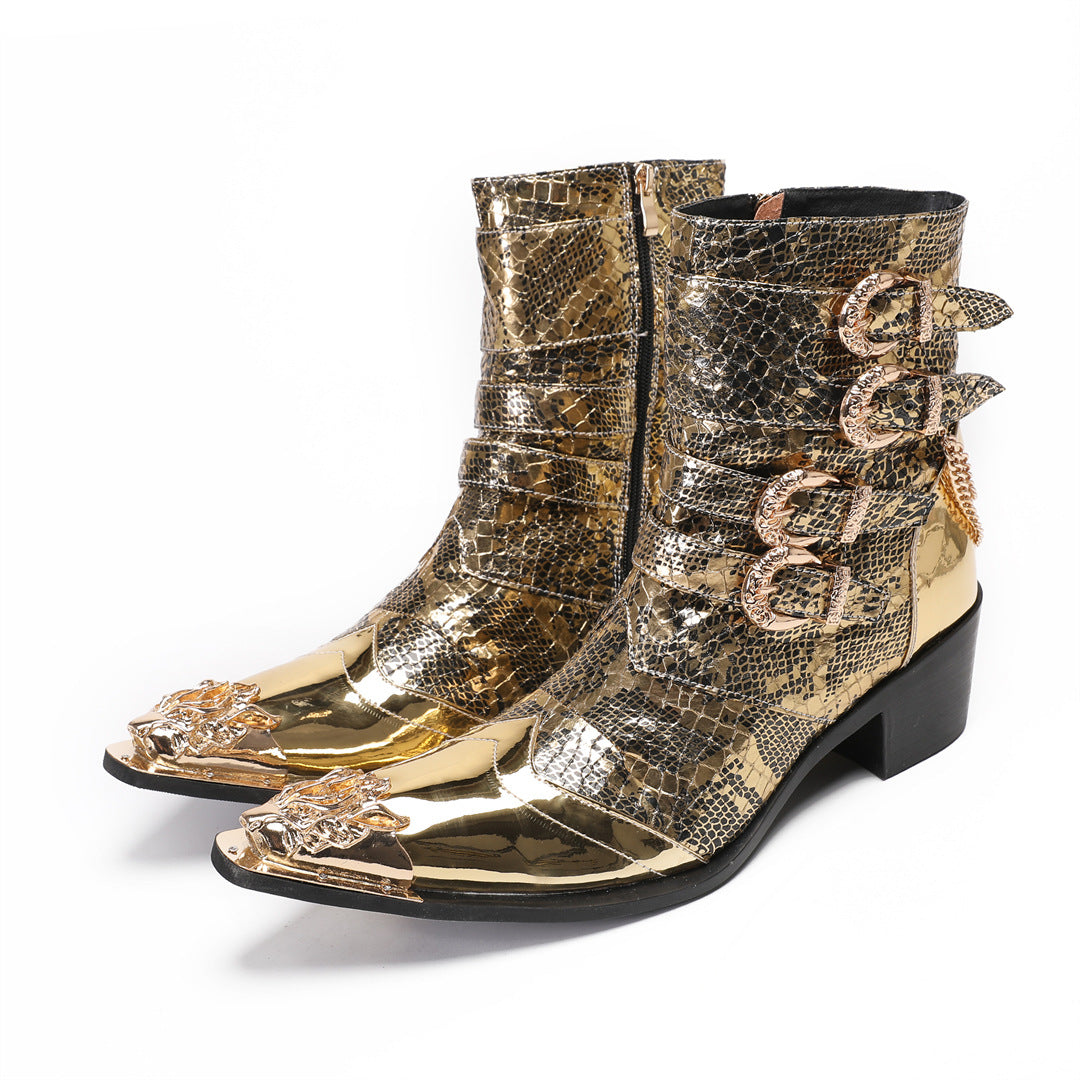 Men's Gold Martin Boots