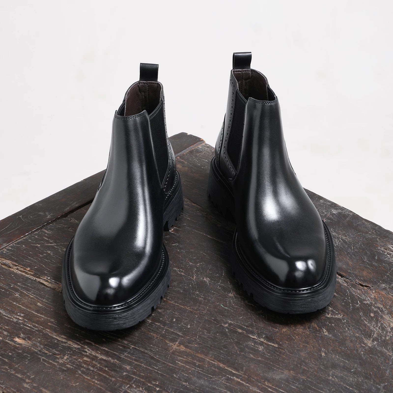 Men's Genuine Leather Martin Boots, Thick Sole, Handmade