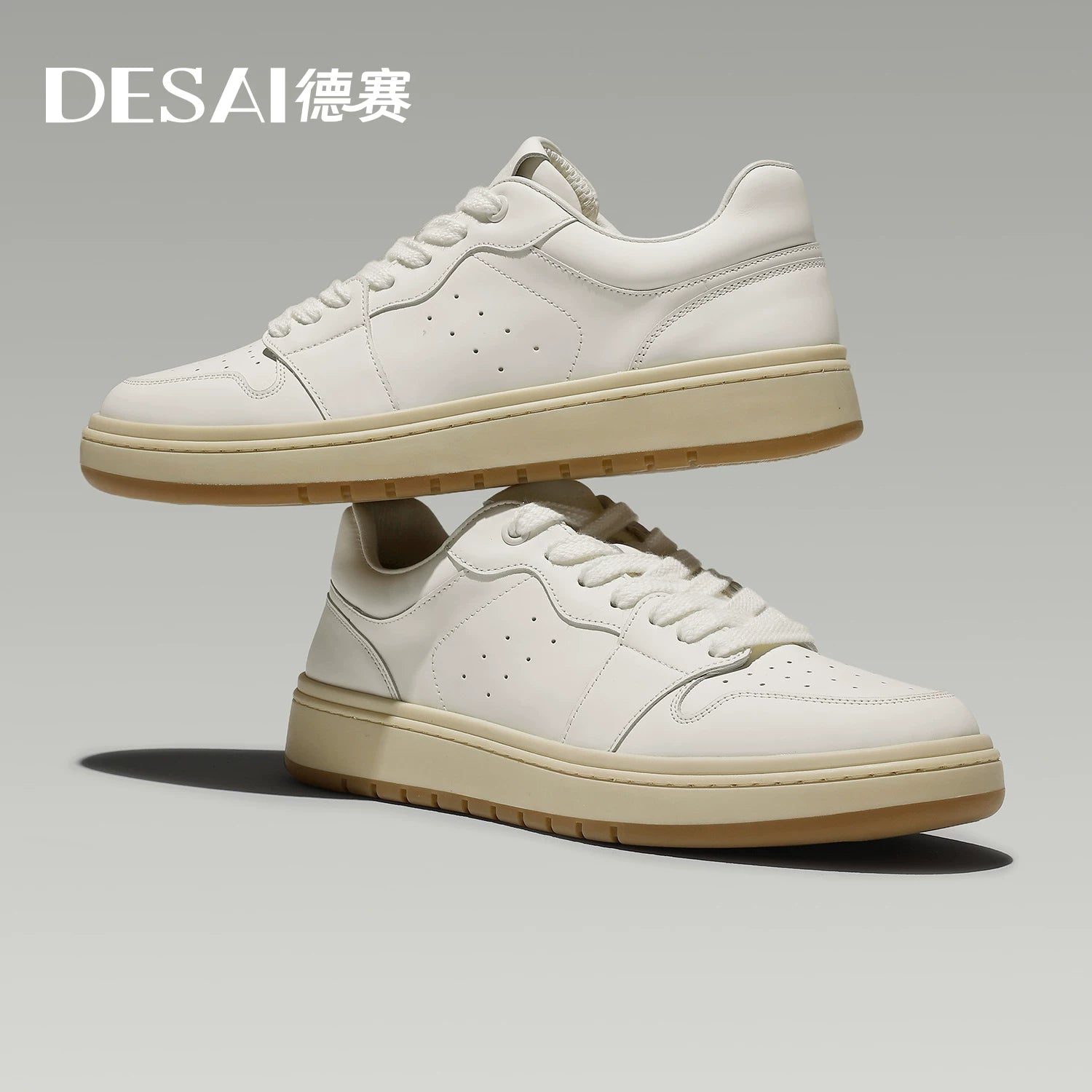 Men's Genuine Leather Skate Shoes, Breathable