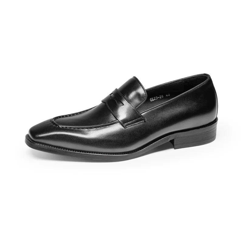 Men's Genuine Leather Loafers, Slip-On, British Style