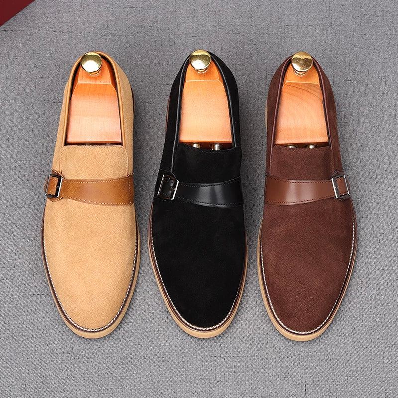 Men's Genuine Leather Loafers, Height Increasing, Slip-On