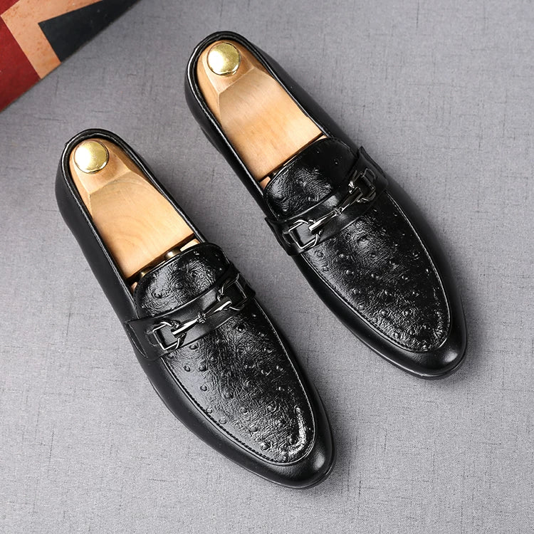 Men's Brown Loafers, Height Increasing, Pointed Toe