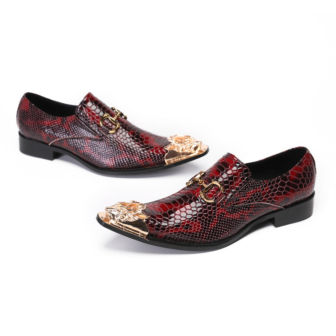 Men's Red Leather Dress Shoes – Business, Wedding – Style 23