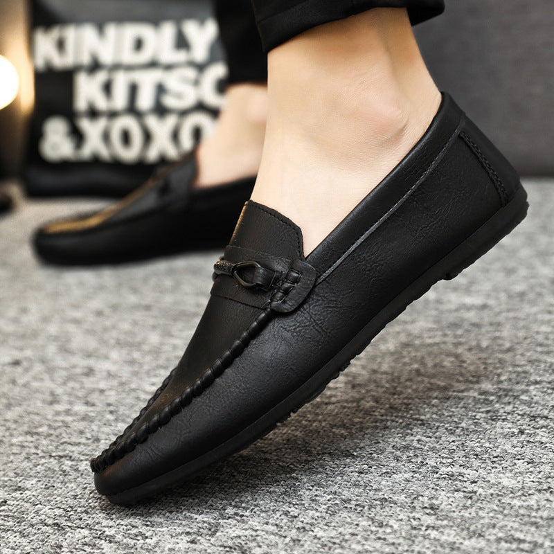 Loafers men's Korean version breathable driving shoes men's 2024 summer new casual leather shoes men's tide versatile lazy tide shoes