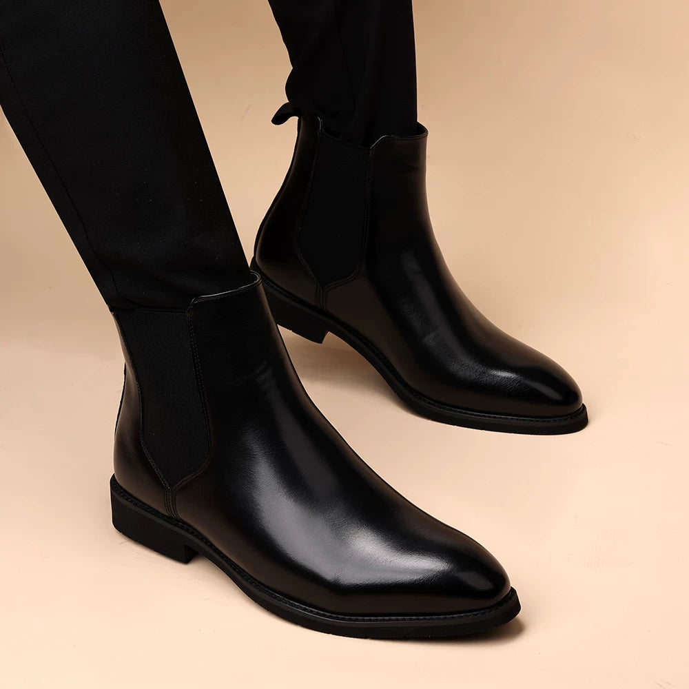 Men's Martin Boots, Height Increasing, Pointed Toe