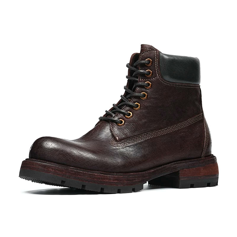 Men's Genuine Leather Martin Boots, Handmade, Vintage
