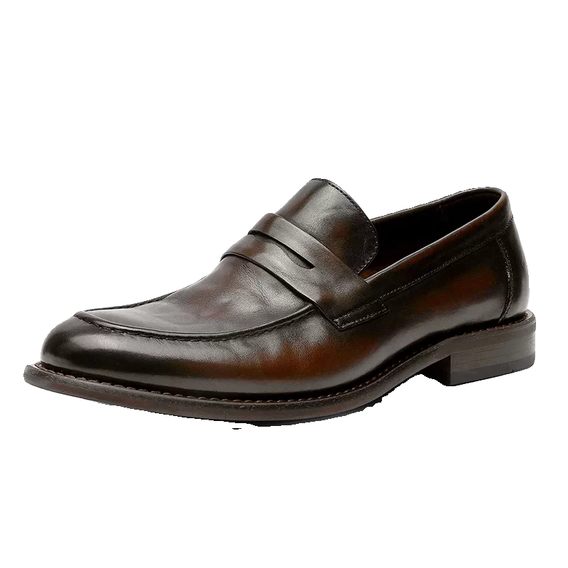Men's Genuine Leather Loafers, Slip-On, Soft Sole