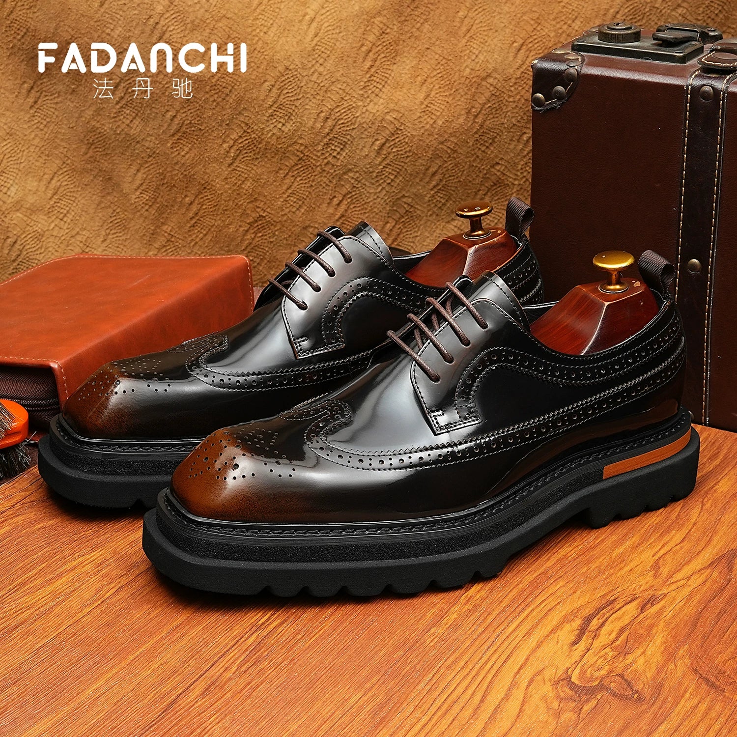 Men's Genuine Leather Leather Shoes, Height Increasing, Thick Sole