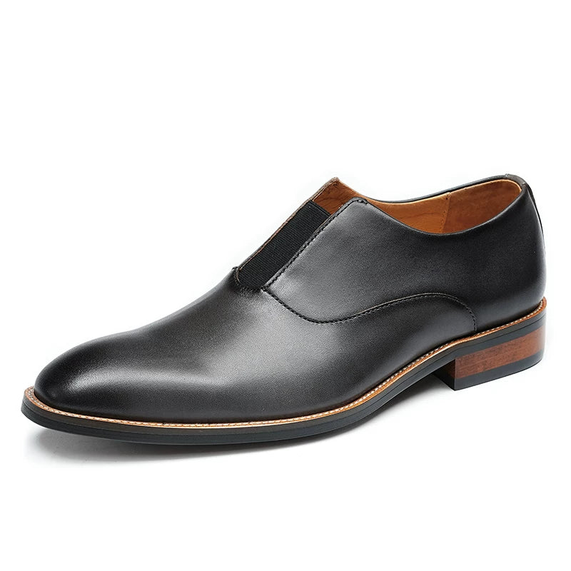 Men's Genuine Leather Loafers, Slip-On, Business