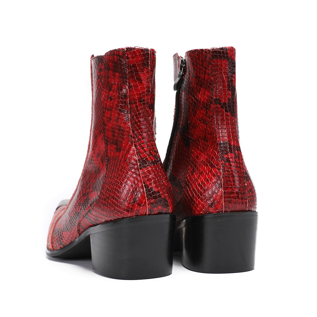 Men's Leather Chelsea Boots – Pointed Toe, Height Increasing – Style 73