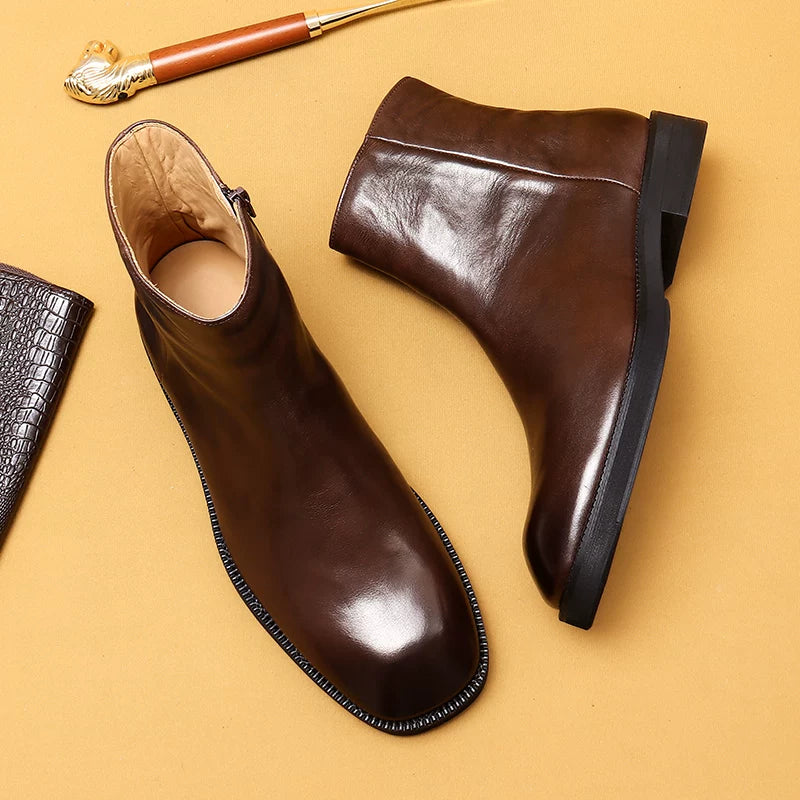 Men's Genuine Leather Martin Boots, British Style