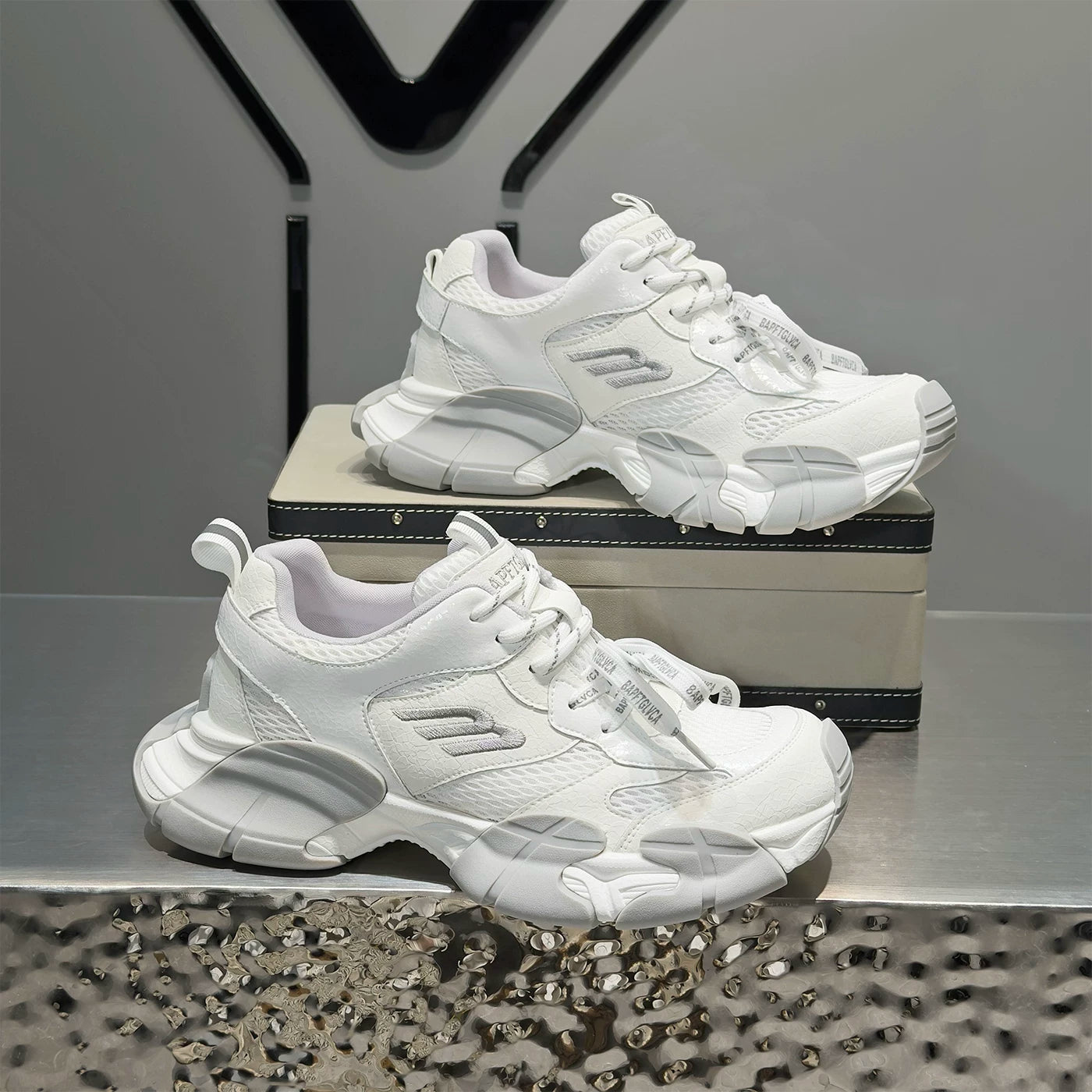 Men's Platform Breathable Mesh Chunky Dad Sneakers Summer