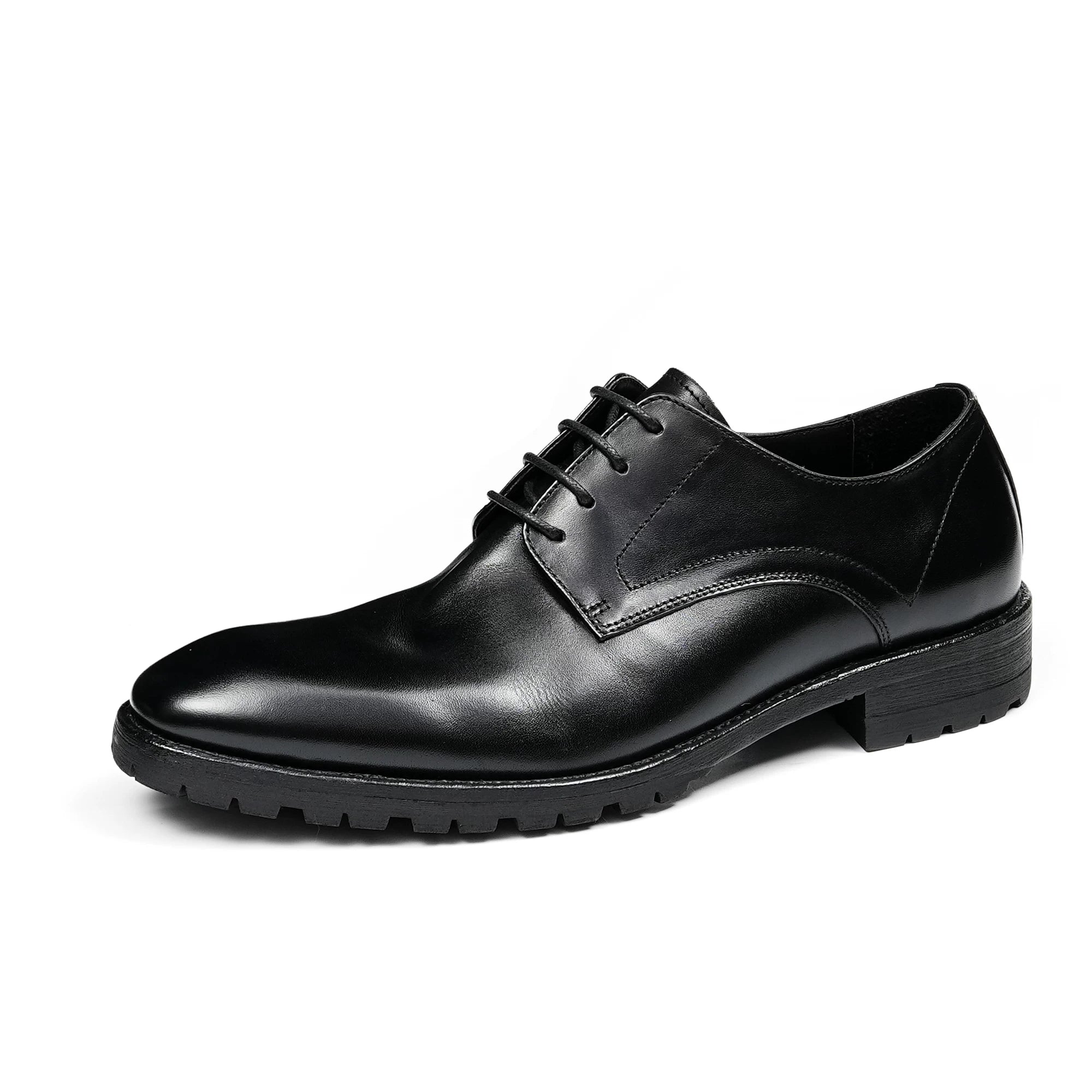 Men's Genuine Leather Derby Shoes, Handmade, Business