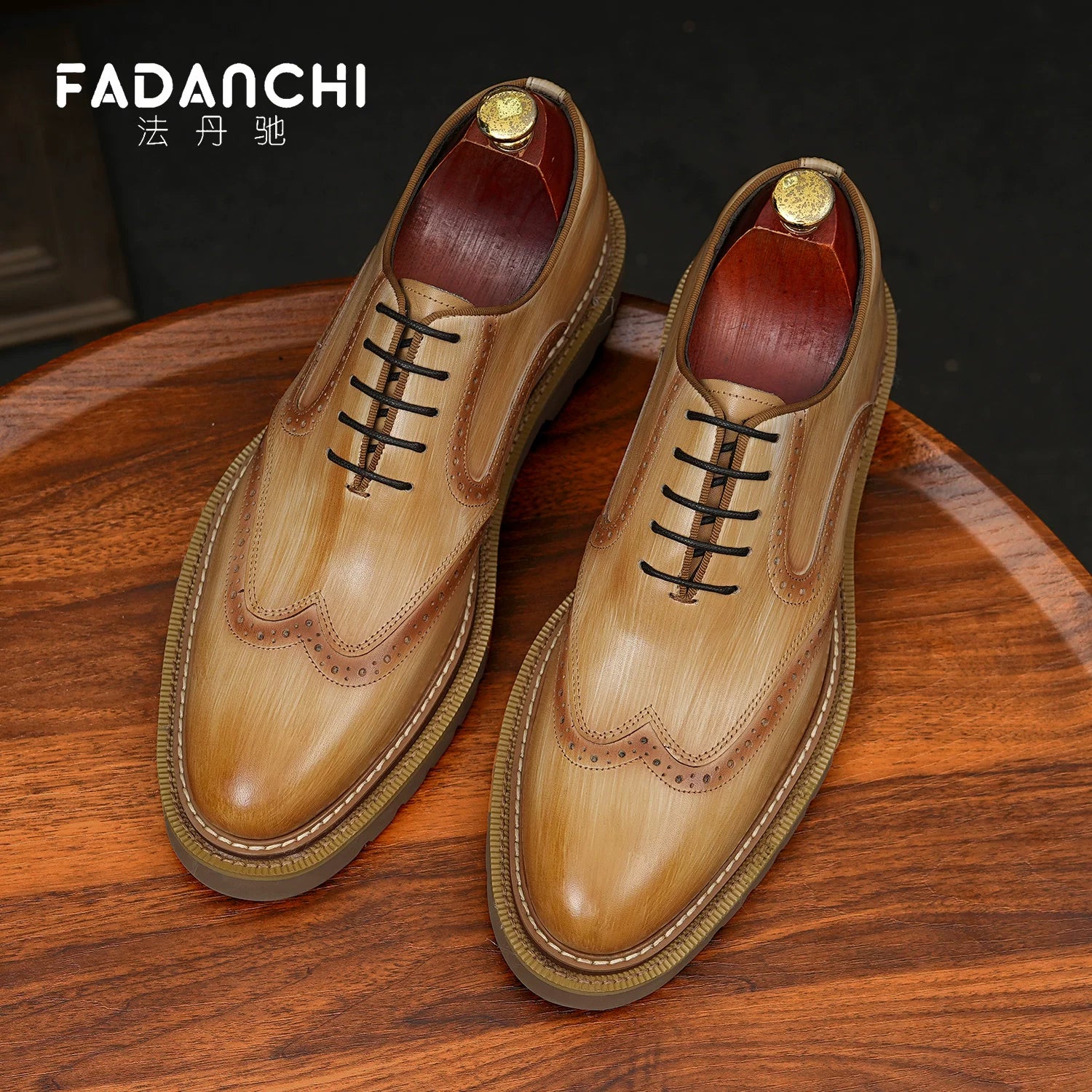 Men's Genuine Leather Leather Shoes, Height Increasing, Thick Sole