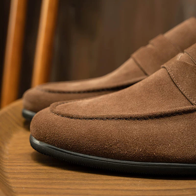 Men's Genuine Leather Loafers, Breathable, Suede
