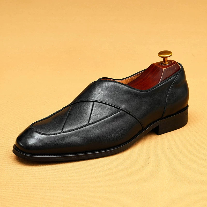 Men's Genuine Leather Loafers, Slip-On, British Style