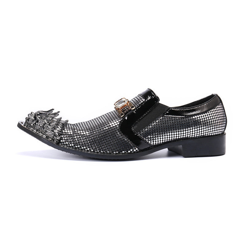 Men's Silver Leather Derby Formal Shoes – Business, Wedding