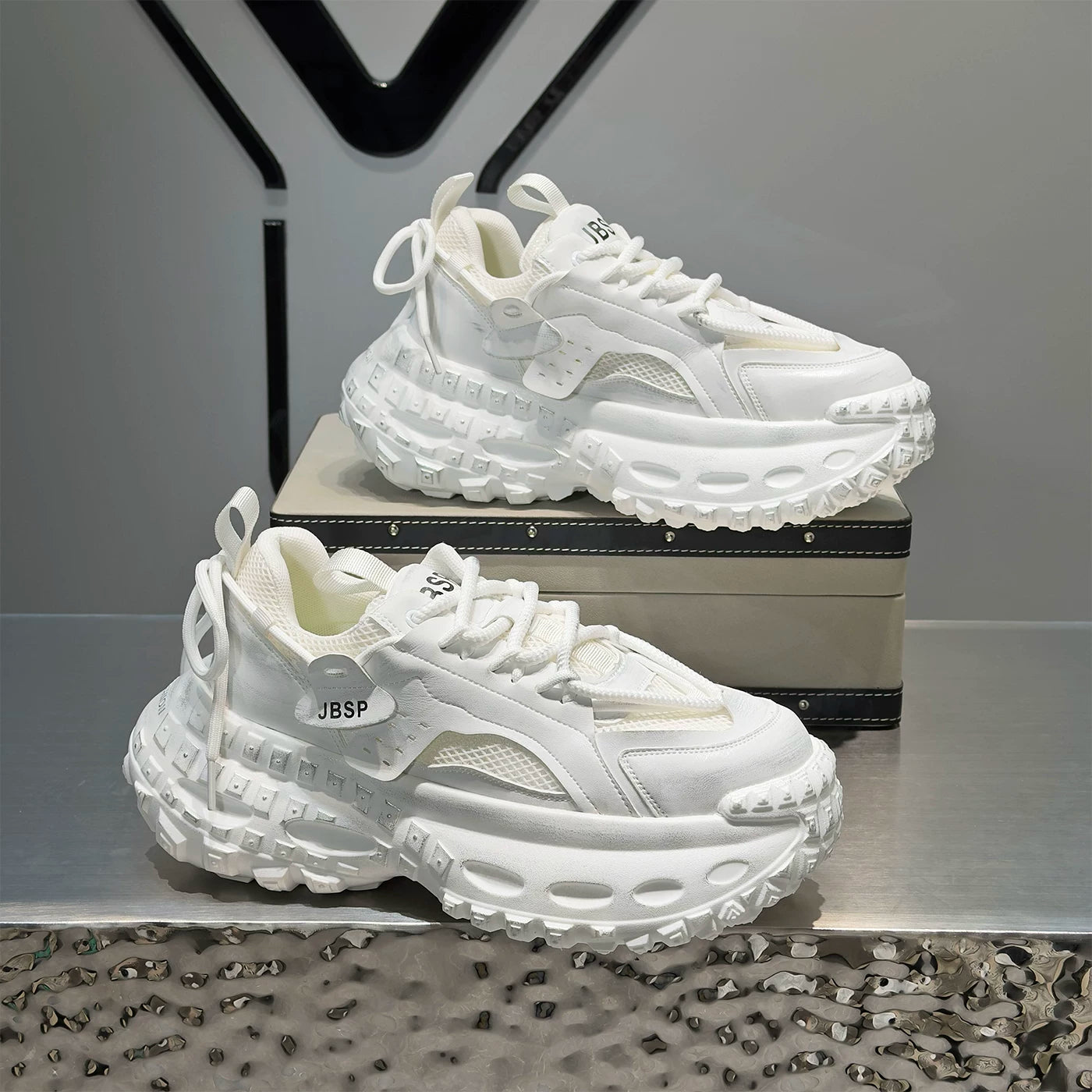 Men's Height-Increasing Platform Breathable Mesh Chunky Dad Sneakers New